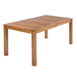 67 Natural Wood Rectangular Outdoor Patio Dining Table for Garden and Poolside