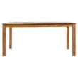 67 Natural Wood Rectangular Outdoor Patio Dining Table for Garden and Poolside