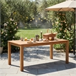 67 Natural Wood Rectangular Outdoor Patio Dining Table for Garden and Poolside