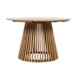 47.25  Teak Wood Round Outdoor Patio Dining Table for Backyard and Lawn