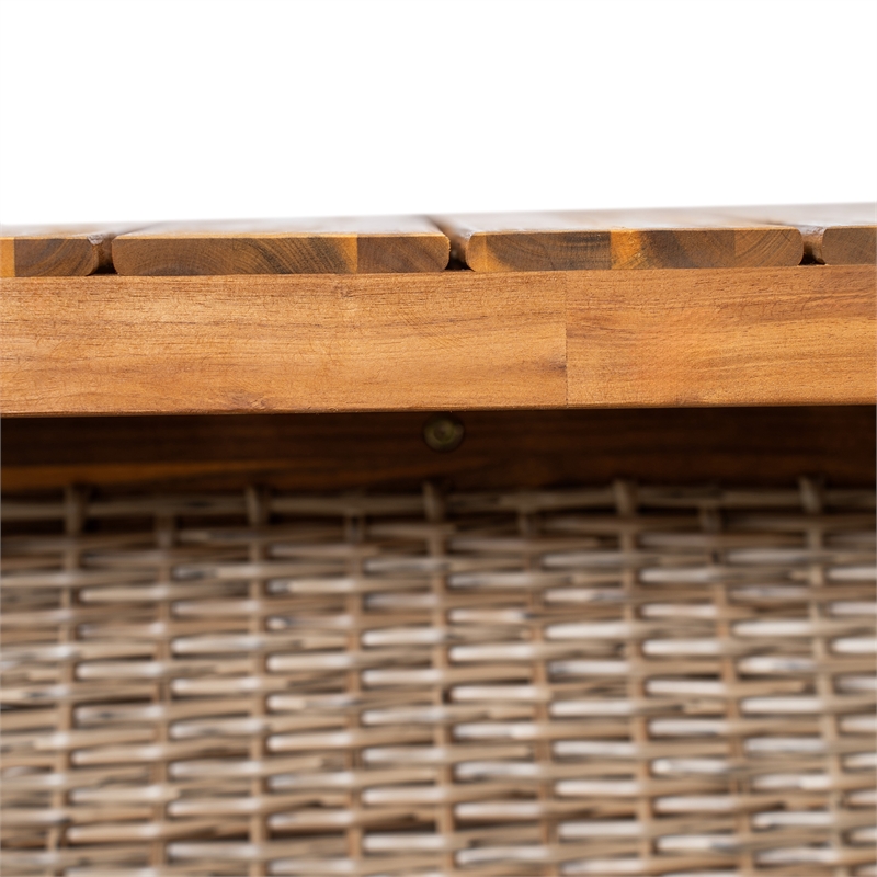 Brown Wood   Outdoor modern  Dining Table with Teak Finish