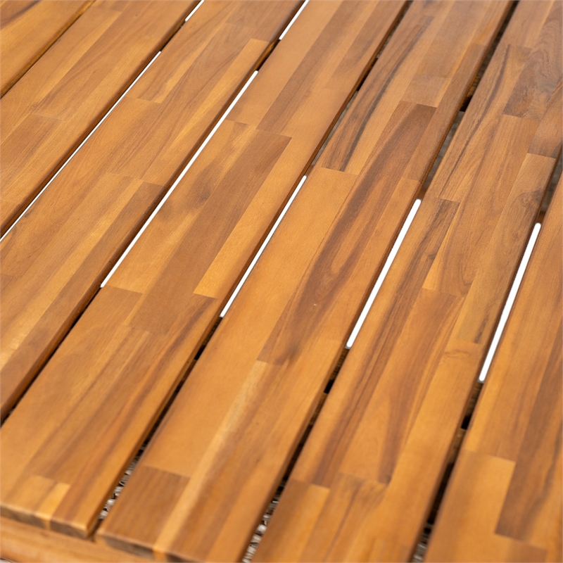 Brown Wood   Outdoor modern  Dining Table with Teak Finish