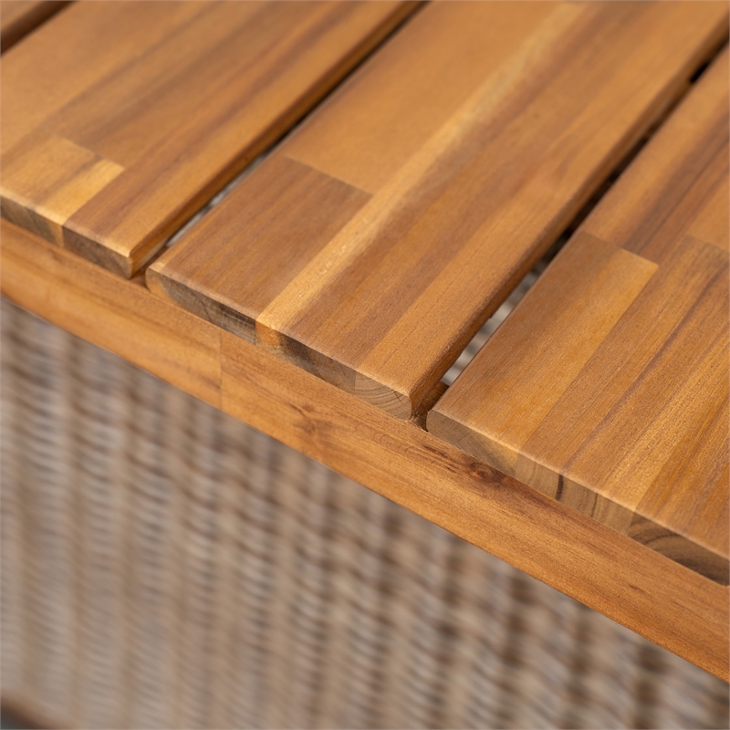 Brown Wood   Outdoor modern  Dining Table with Teak Finish