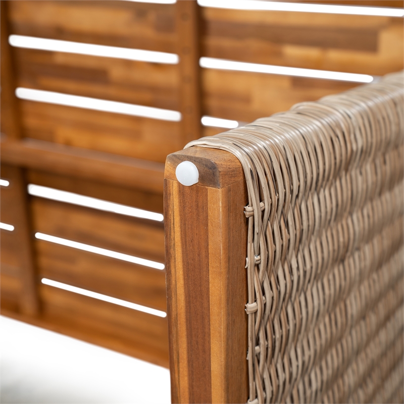 Brown Wood   Outdoor modern  Dining Table with Teak Finish