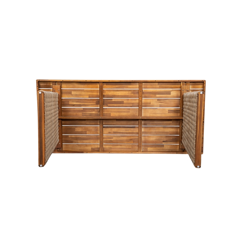 Brown Wood   Outdoor modern  Dining Table with Teak Finish