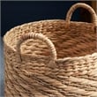 15 Round Water Hyacinth Woven Basket with Handles for Storage