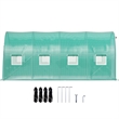 14.8ft Green Steel Walk-in Tunnel Greenhouse with 8 Roll up Windows