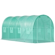 14.8ft Green Steel Walk-in Tunnel Greenhouse with 8 Roll up Windows