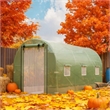 Green Steel Walk-in Tunnel Green house with 2 Support Rods