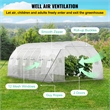 White Polyester Walk in Tunnel Greenhouse with 12 Roll up Windows