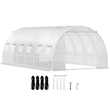 White Polyester Walk in Tunnel Greenhouse with 12 Roll up Windows