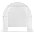 White Polyester 15 Walk-in Tunnel Greenhouse with 8 Mesh Windows  Zippered Door