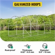 White Polyester 15 Walk-in Tunnel Greenhouse with 8 Mesh Windows  Zippered Door