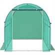 Green Polyester 12 ft Walk-in Tunnel Greenhouse with Steel Hoops