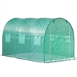 Green Polyester 12 ft Walk-in Tunnel Greenhouse with Steel Hoops