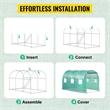Green Polyester 12 ft Walk-in Tunnel Greenhouse with Steel Hoops