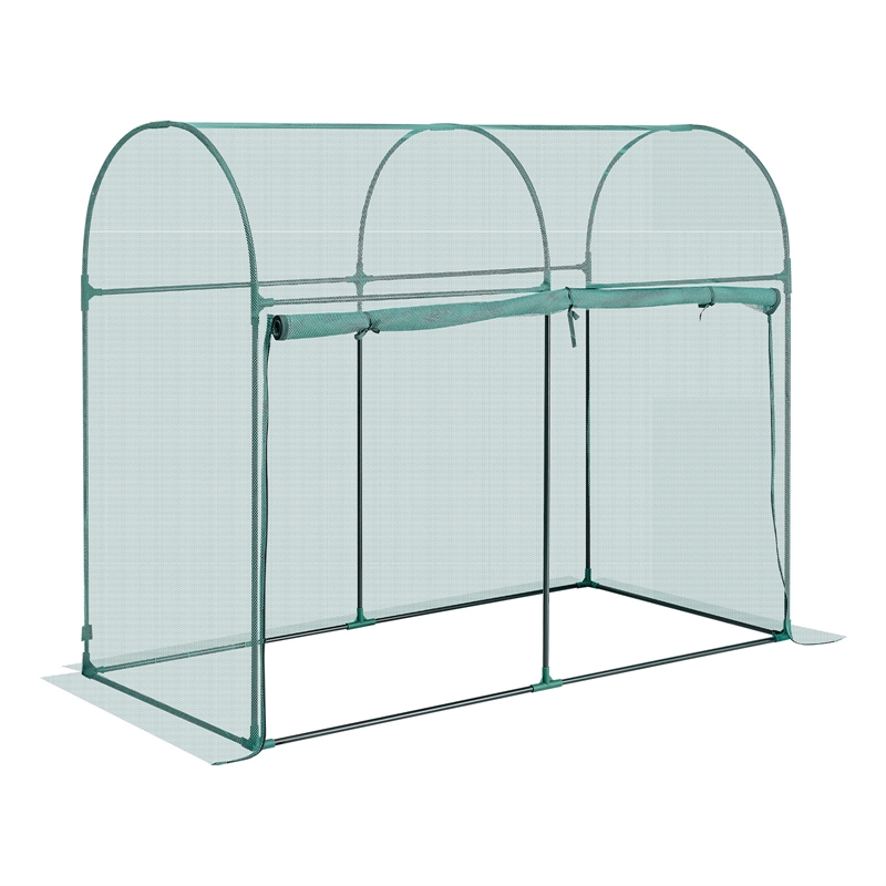 Green Polyester 5.9ft Crop Cage Plant Protection Tent with Zippered Door