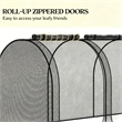 Black Steel Crop Cage Plant Protection Tent with Zippered Doors and Stakes