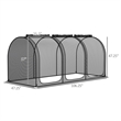 Black Steel Crop Cage Plant Protection Tent with Zippered Doors and Stakes
