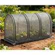 Black Steel Crop Cage Plant Protection Tent with Zippered Doors and Stakes