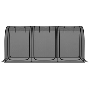 Black Steel Crop Cage Plant Protection Tent with Zippered Doors and Stakes