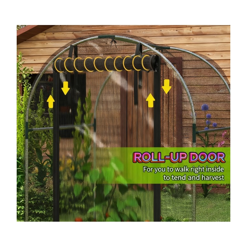 Black Steel Galvanized Crop Cage Plant Protection Tent with Zippered Door