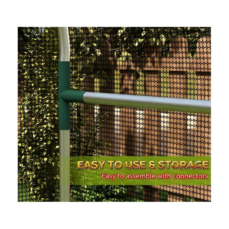 Black Steel Galvanized Crop Cage Plant Protection Tent with Zippered Door