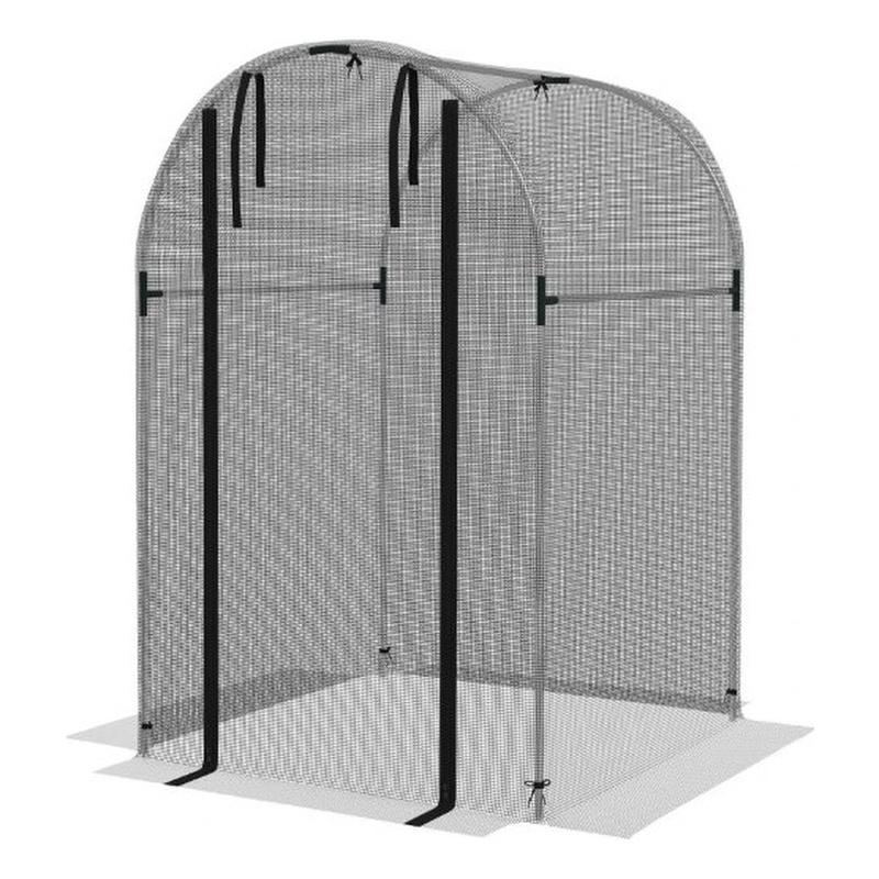 Black Steel Galvanized Crop Cage Plant Protection Tent with Zippered Door
