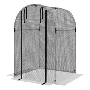 Black Steel Galvanized Crop Cage Plant Protection Tent with Zippered Door
