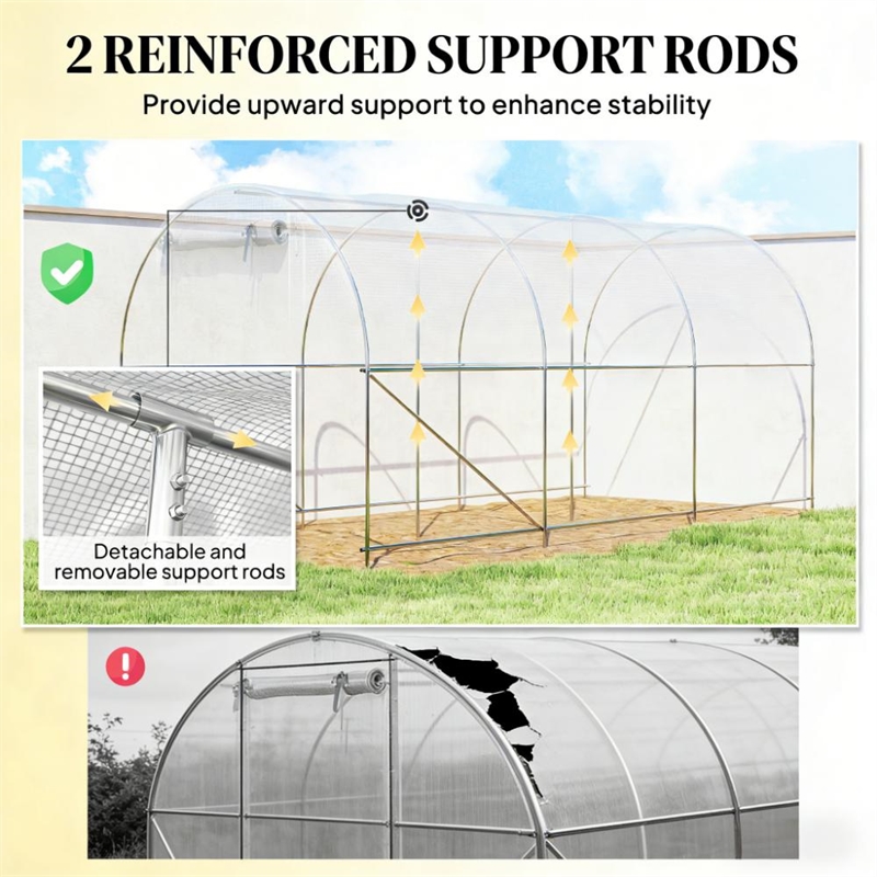 White Steel Walk-in Tunnel Greenhouse Hoop House