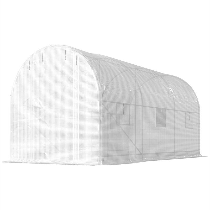 White Steel Walk-in Tunnel Greenhouse Hoop House
