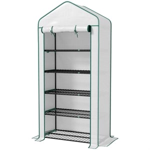 Small Portable Green Steel Mini Greenhouse - Convenient Outdoor Plant Growth
