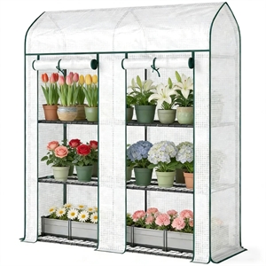 White Steel Portable Mini Greenhouse with Spacious Design