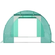 Green Steel Walk in Tunnel Greenhouse with 12 Roll up Windows