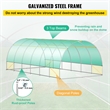 Green Steel Walk in Tunnel Greenhouse with 12 Roll up Windows