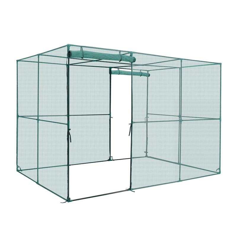 Green Polyester 9.5 ft Crop Cage  Plant Protection Tent with Zippered Door