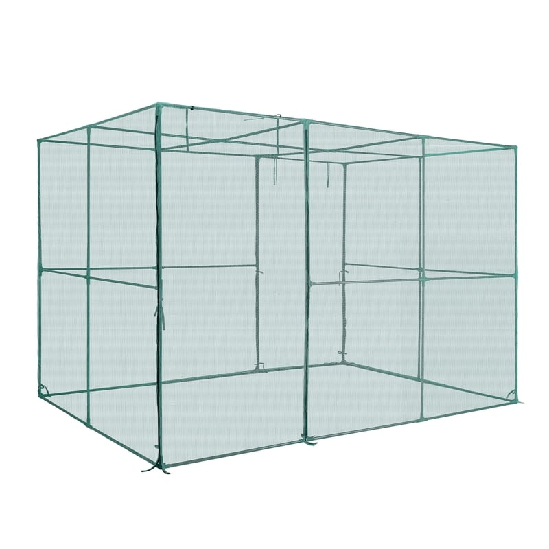 Green Polyester 9.5 ft Crop Cage  Plant Protection Tent with Zippered Door