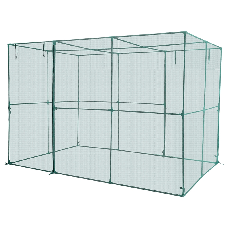 Green Polyester 9.5 ft Crop Cage  Plant Protection Tent with Zippered Door