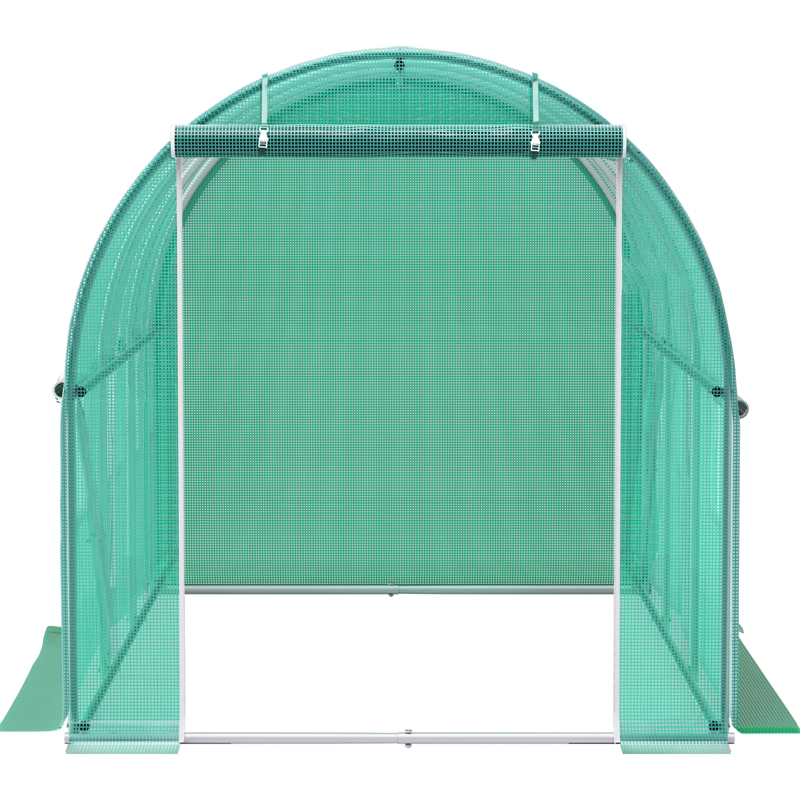 Green Polyester Walk in Tunnel Greenhouse6.6 ft Portable Hot House