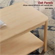 Arc Corner Wood Coffee Table with Storage Shelf  natural