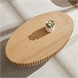 Modern Oval Drum Coffee Table 43.7  Natural Ash MDF Pedestal Base