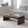 Walnut Wood Coffee Table Modern Rectangular Living Room Center Table