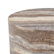Gray wood Round Coffee Table 23.6 Modern Stone Pattern