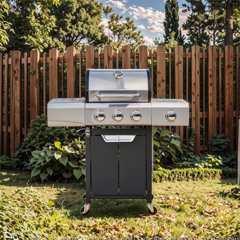 3 Burner PropaneGas Grill Side Burner 40500 BTU Stainless Steel