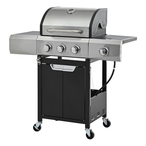 3 Burner PropaneGas Grill Side Burner 40500 BTU Stainless Steel