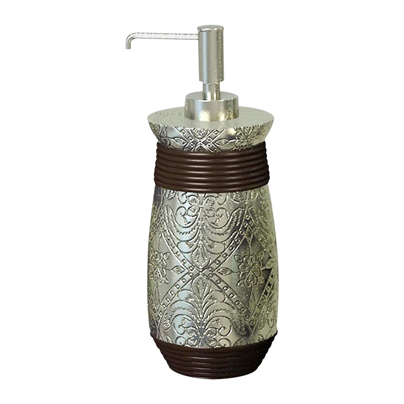 Silver Resin Soap Dispenser Pump Bottle for Bathroom and Kitchen Sink