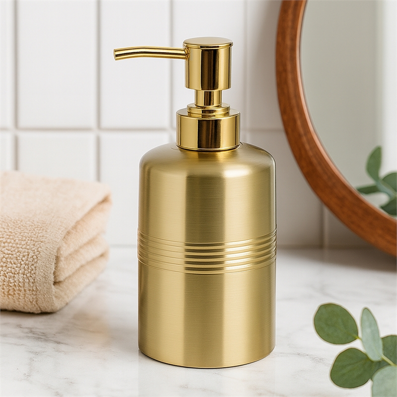 Gold Stainless Steel Soap Dispenser Pump for Bathroom Vanity and  Kitchen Sink