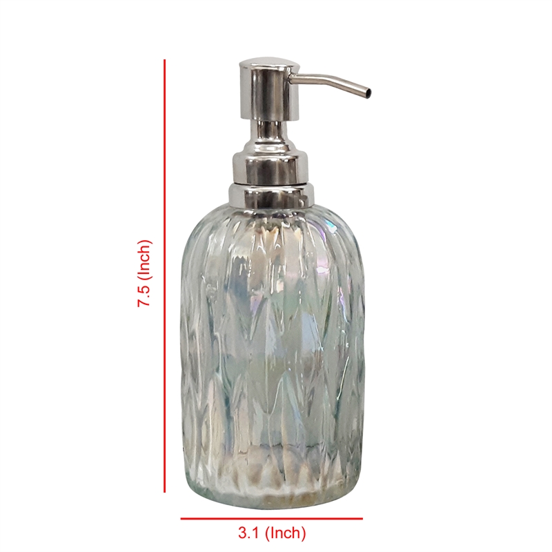 Multi-Color Glass Soap Dispenser Pump Bottle for Bathroom and KitchenSink