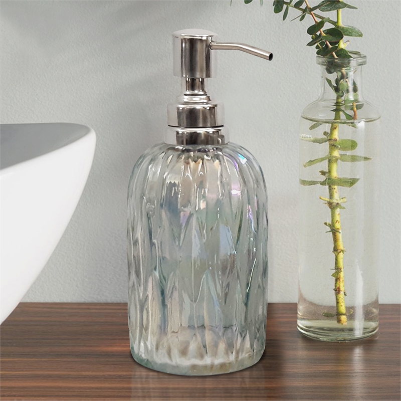 Multi-Color Glass Soap Dispenser Pump Bottle for Bathroom and KitchenSink