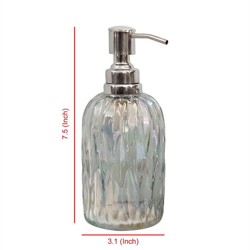Multi-Color Glass Soap Dispenser Pump Bottle for Bathroom and KitchenSink
